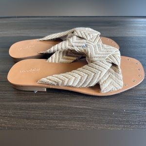 Textile strap sandals